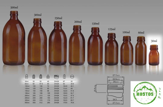Sticlă Din Sticlă Cu Gât Larg Caramel 30ml Pp28