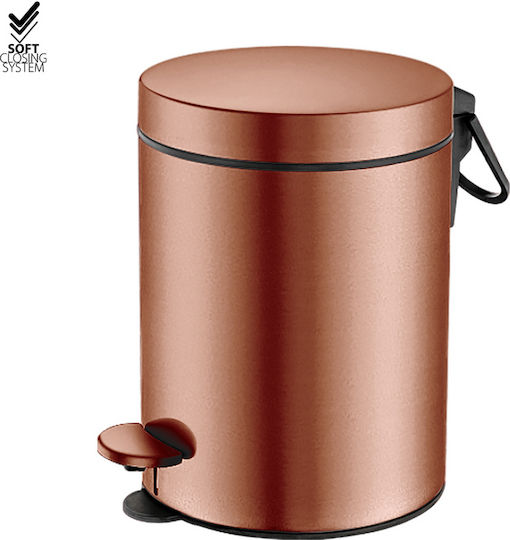 Sanco 90605-M26 Metallic Bathroom Bin Soft Close 5lt Copper