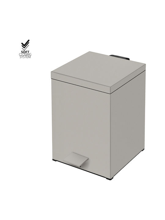 Sanco Μεταλλικό Καλαθάκι Μπάνιου Soft Close 5lt Καφέ
