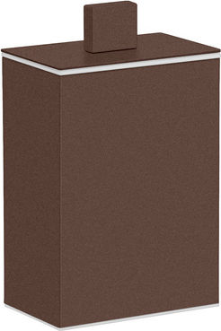 Sanco Metallic Set Bathroom Brush And Trash Can Bronze