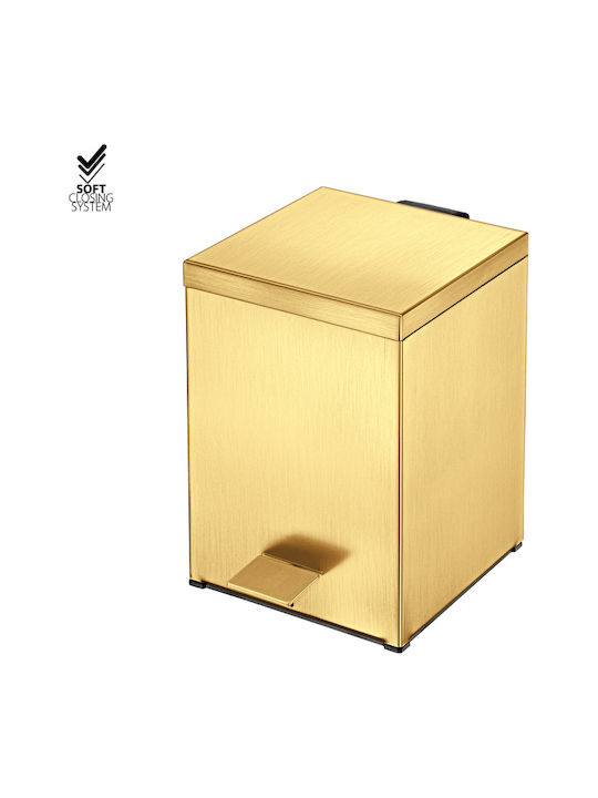 Sanco Metallic Bathroom Bin Soft Close 5lt Brown