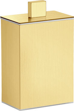 Sanco Metallic Set Bathroom Brush And Trash Can Bronze