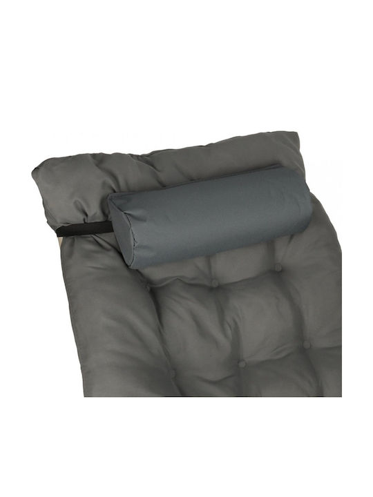 Aluminum Deckchair with Gray Pillow 170x75x13cm
