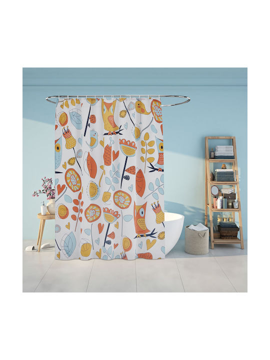 Relaxdays Stoff Duschvorhang 200x180cm Mehrfarbig