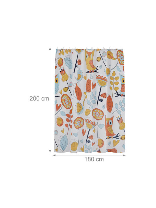 Relaxdays Stoff Duschvorhang 200x180cm Mehrfarbig