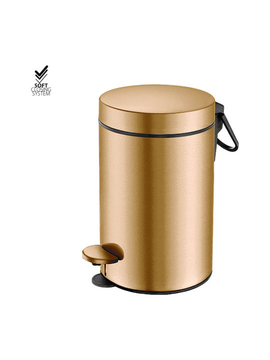 Sanco Coș Metalic De Baie Cu Închidere Lentă 3lt Bronz
