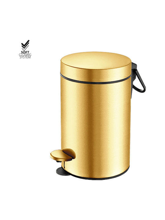 Sanco Coș Metalic De Baie Cu Închidere Lentă 3lt Bronz