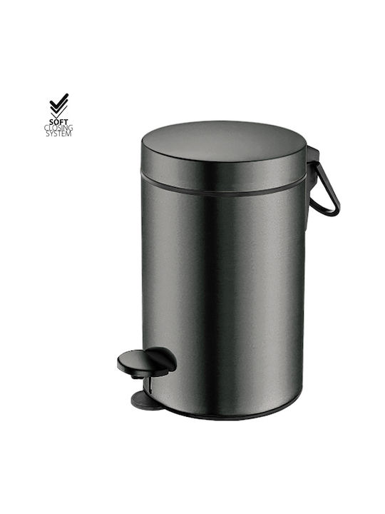 Sanco Coș Metalic De Baie Cu Închidere Lentă 3lt Bronz