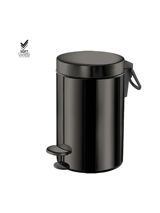 Sanco Coș Metalic De Baie Cu Închidere Lentă 3lt Bronz