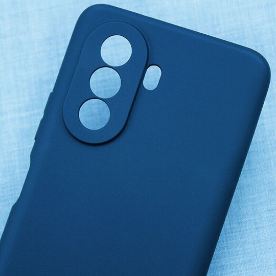 Huawei Nova Y70 Flippy Flüssigsilikon Microfaser Innenseite Stoßfest Schutz Marineblau
