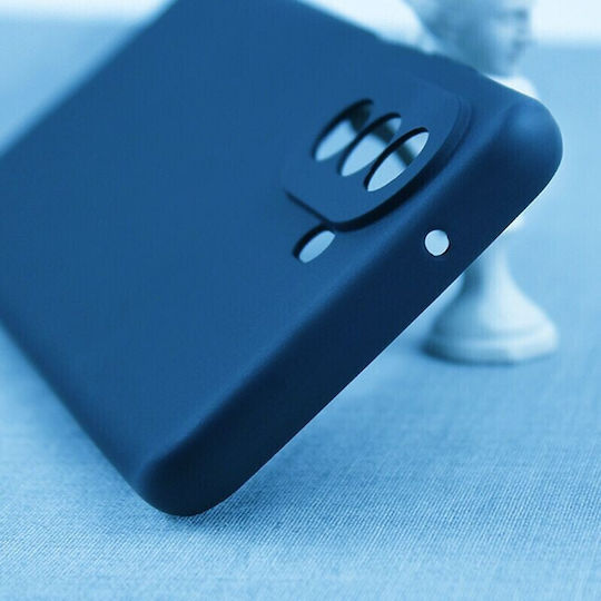 Huawei Nova Y70 Flippy Flüssigsilikon Microfaser Innenseite Stoßfest Schutz Marineblau