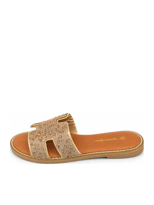Damen Flache Sandalen Gold SM-MRS-F15-26SA-Gold