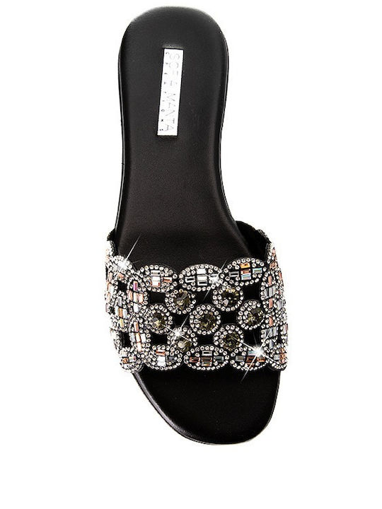 Leather Women's Flat Sandals Black