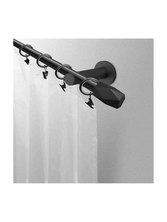 Gardinia Metallisches Vorhangstange Einzel 160cm Schwarz