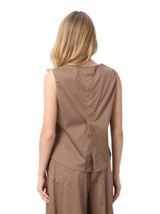 Damenbluse Baumwollarmes Braune