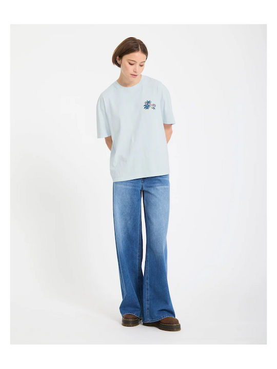 Γυναικείο Oversized T-shirt Light Blue Acid