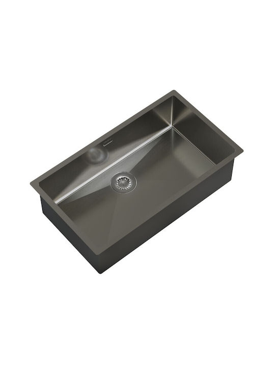 Helika Nova 100b Undermount Kitchen Sink Inox L79xW45cm Gray