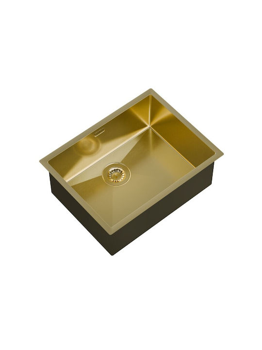Helika Nova 100l Υποκαθήμενος Νεροχύτης Inox Μ59xΠ45cm Χρυσός