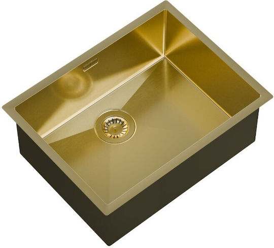 Helika Nova 100l Undermount Kitchen Sink Inox L59xW45cm Gold