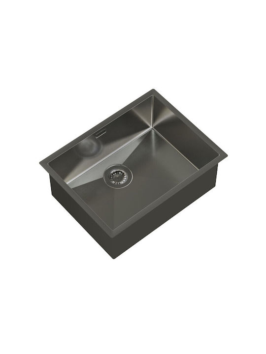 Helika Nova 100l Υποκαθήμενος Νεροχύτης Inox Μ59xΠ45cm Γκρι