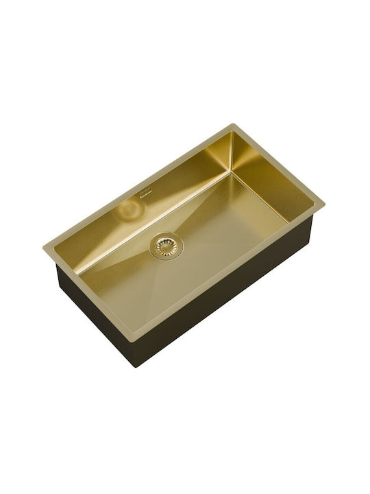 Helika Nova 100b Undermount Kitchen Sink Inox L79xW45cm Gold