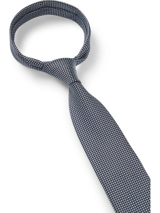 Boss Ανδρική Γραβάτα Μεταξωτή με Σχέδια σε Navy Μπλε Χρώμα