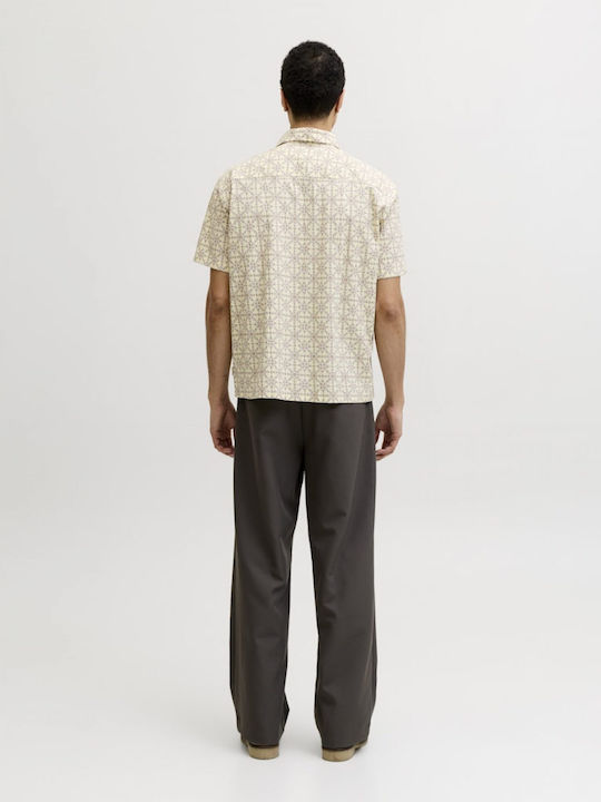 Short Sleeve Shirt in Wide Fit Beige