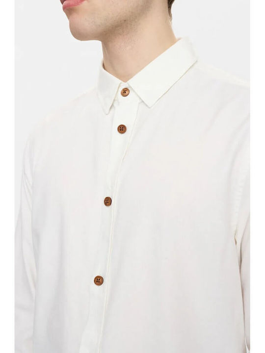Long Sleeve Linen Shirt Regular Fit Tofu