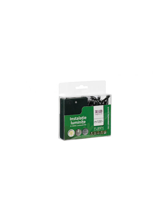 30 LED Weihnachtsbeleuchtung 3m Grüne in Reihe 2 Stück