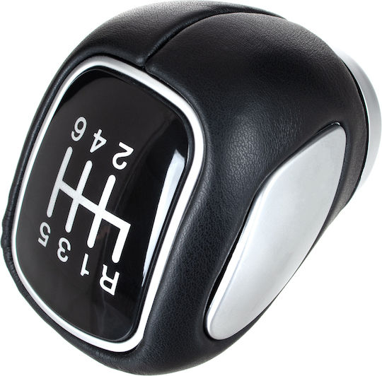 Chevrolet Cruze 08-15 Gear Shift Knob Black Eco-leather + Silver 6 Speeds