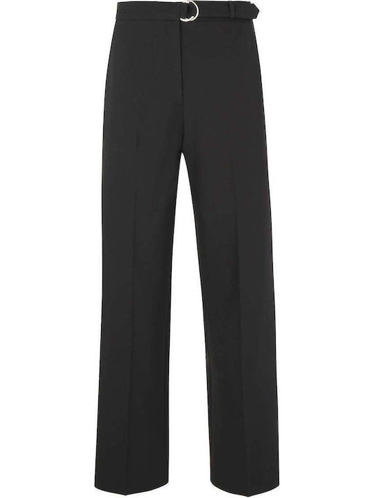 Women's Black Kit with Pants with Rubber Band in Loose Fit