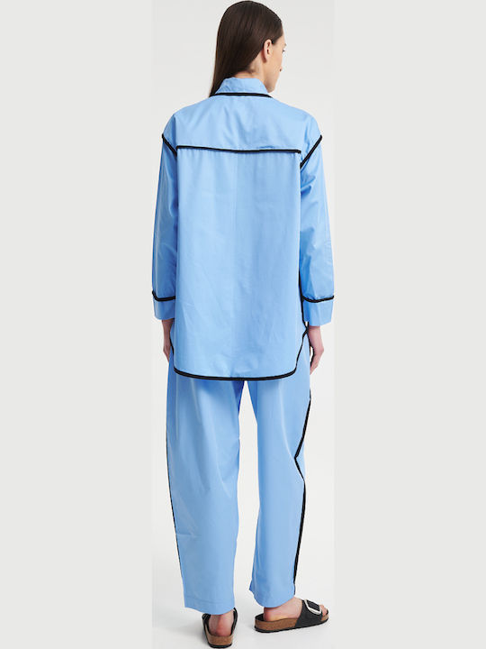 Collectiva Noir Women's Light Blue Set with Trousers with Rubber Band