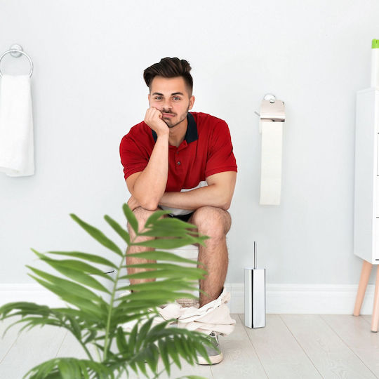 Relaxdays Metallische Toilettenbürste Badezimmer Schwarz