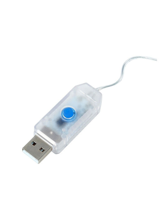 300 LED-Lichter 3m Kaltweiß USB Vorhang 8 Stück
