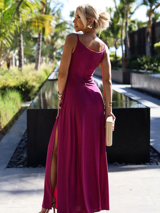 Summer Maxi Evening Dress with Tearing Fuchsia