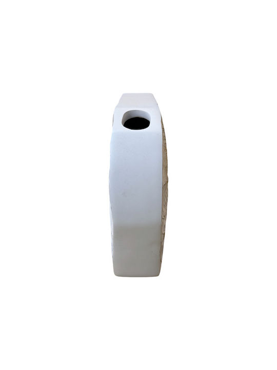 Espiel Decorative Polyresin White Vase 17x5.5xH29.5cm