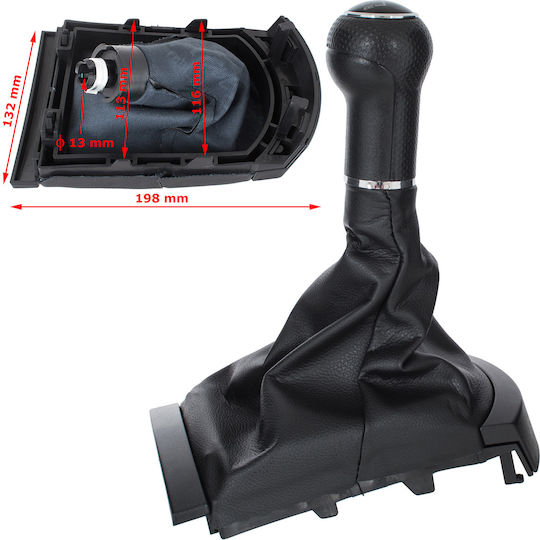 Sitz Ibiza III 02-09 Schwarzer Auto Schaltknopf + Gaiter Rahmen 5 Gänge