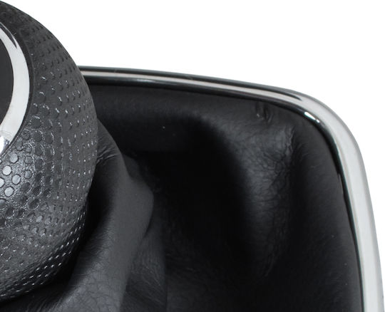 Vw Golf Iv 97-03 Schwarzer Schaltknopf + Gaiter Chromrahmen 6-Gang 23mm Loch