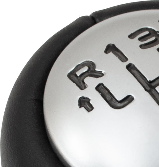 Citroen C4 Picasso Ii 2013 Gear Shift Knob Black Eco-leather + Silver 6 Speeds