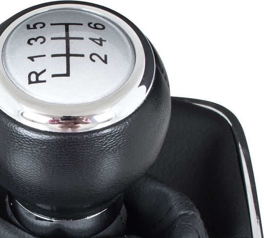 Vw Passat B6 05-10 Silver Gear Shift Knob + Gaiter Chrome Frame 6 Speed Wide Ring