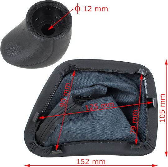Mercedes Sprinter 906 06-13 Black Gear Shift Knob + Gaiters Frame White 6-speed Pattern