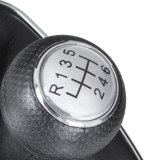 Vw Golf Iv 97-03 Silver Gear Shift Knob + Gaiter Chrome Frame 6 Speed 23mm Hole