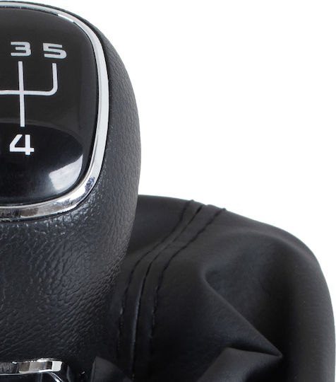 Skoda Octavia Ii 07-14 Black Gear Shift Knob Abs + Boot Frame 5 Speeds