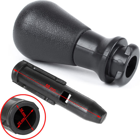 Peugeot 206 Gear Shift Knob Silver + Black 5-speed Scheme + Adapter Shift Lever Knob Adapter 2 Pcs Set