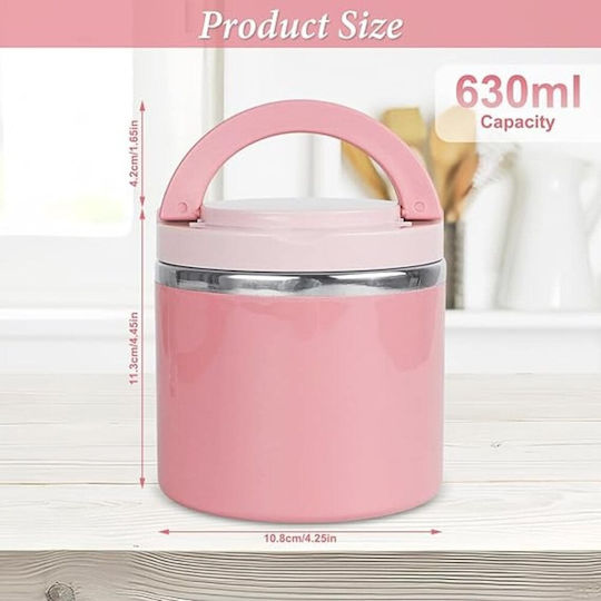 Queen Mother Recipient De Mâncare Inox Roz 630ml