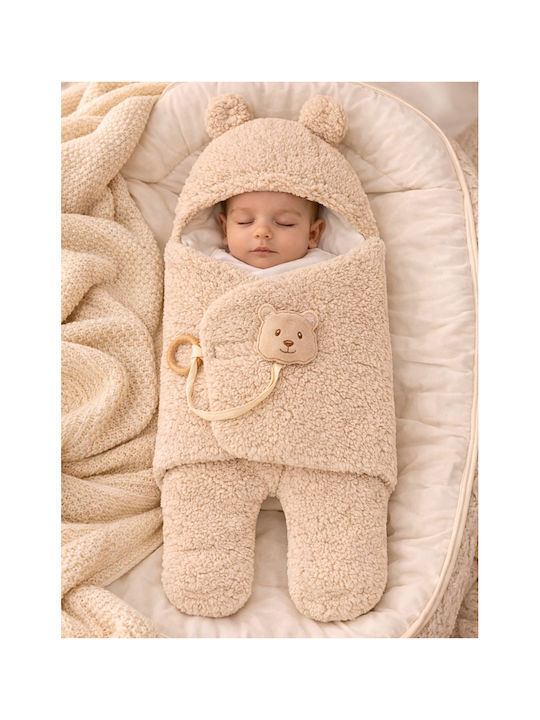 SteweHome Baby Blanket Nursery Swaddling Blanket Beige 100x30cm
