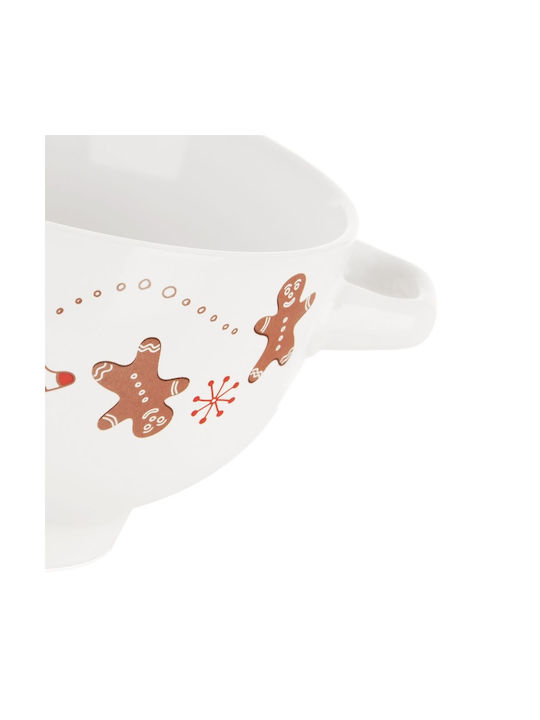 Orion Bol Servire Rotund Ceramic Alb cu Diametru 19 cm
