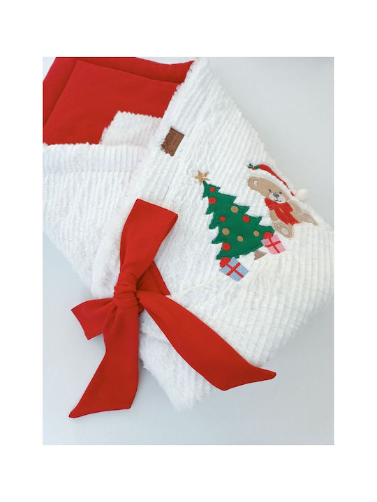 SteweHome Nursery Swaddling Cotton Ecru Blanket with Animal 100x100cm