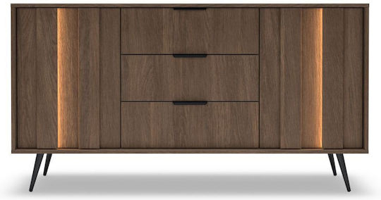 Bufet Amaro Din Lemn Cu Sertare Nuc 153.5x40x82.6cm
