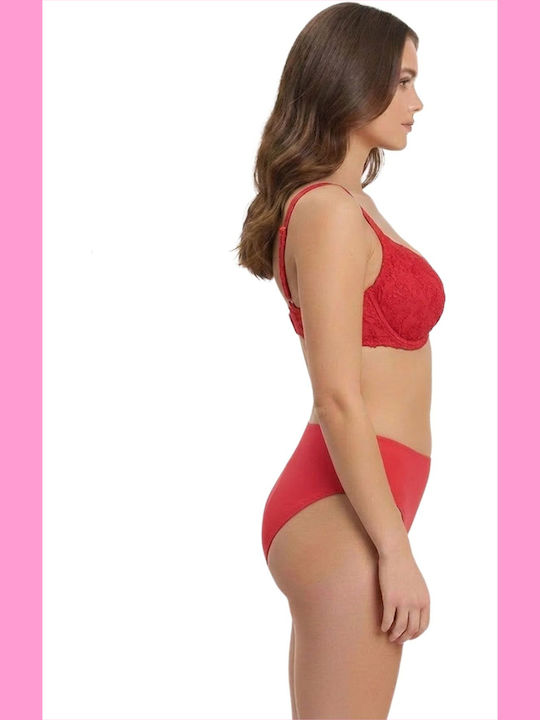 Set Bikini Ψηλόμεσο Κόκκινο